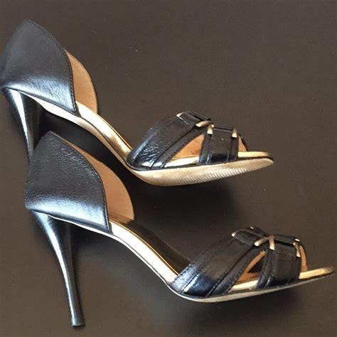 michael kors heels black w buckle|michael kors black slip on.